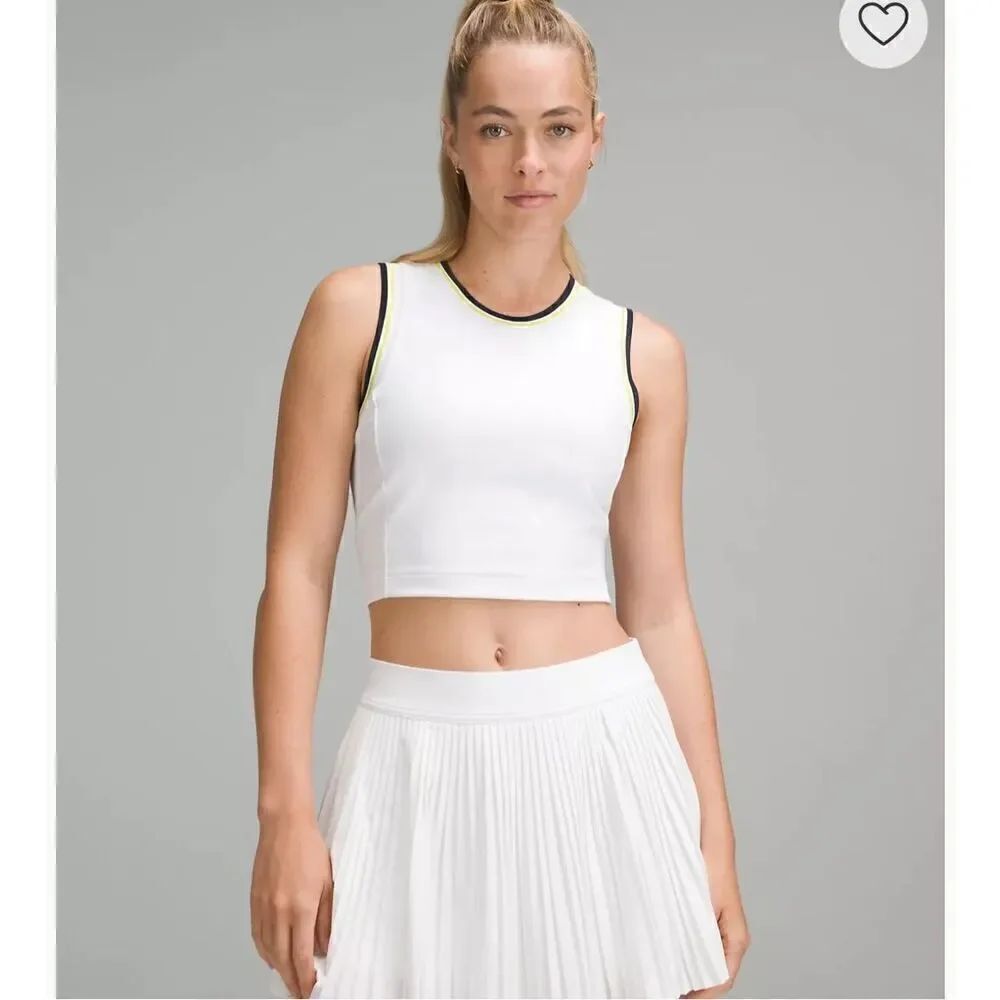 Lululemon Varsity Scoop-Neck Cropped Tennis Tank Top Medium Support, B/C Cup siz